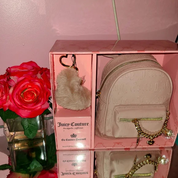 Juicy Couture chestnut Chino mini backpack with Furry Keychain BNWT Juicy Couture Kids Cheetah Print Faux | Mercari main image 3